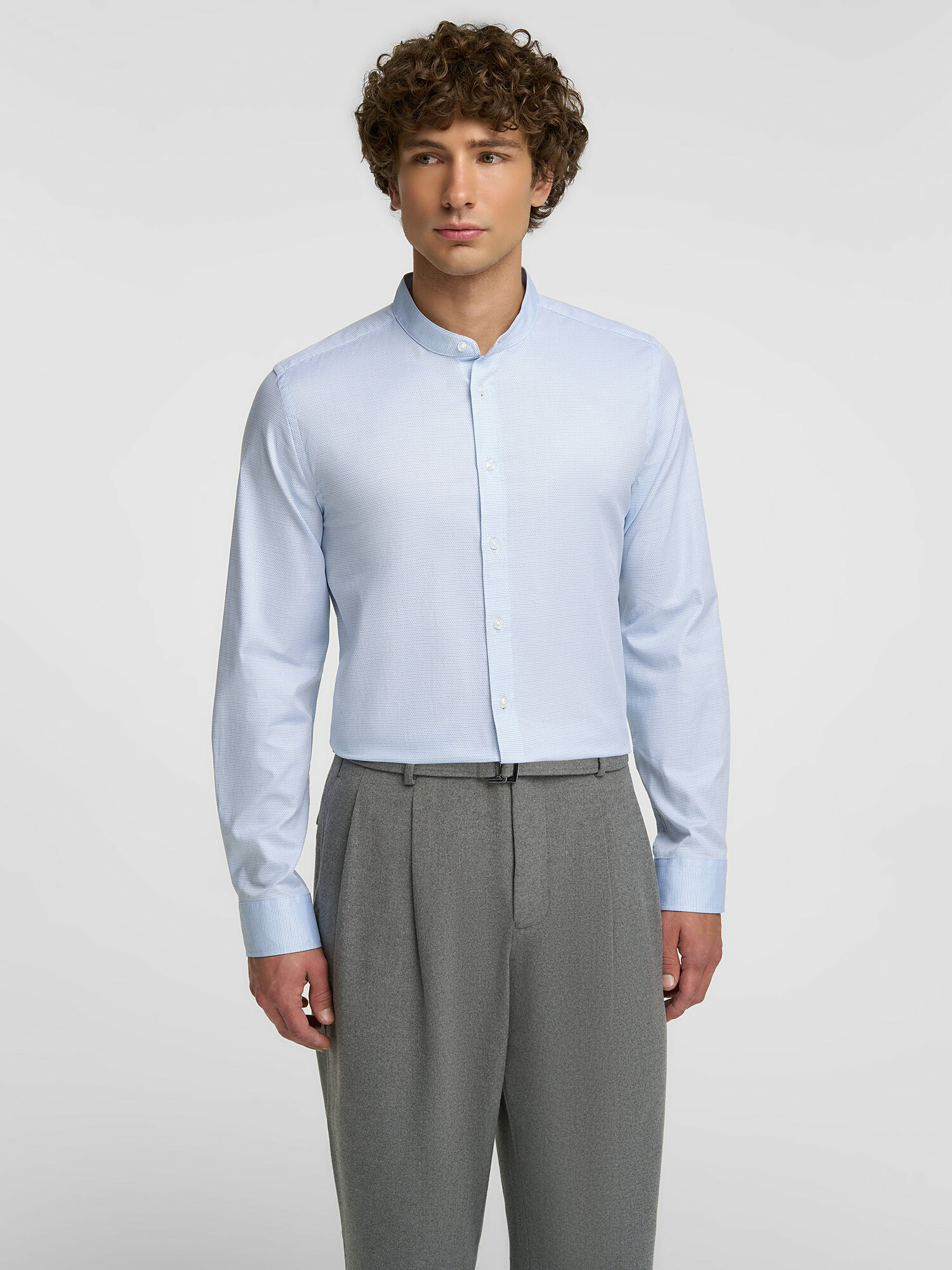 Рубашка HENDERSON Осень-зима 2025, размер 41/S/179-184, голубой