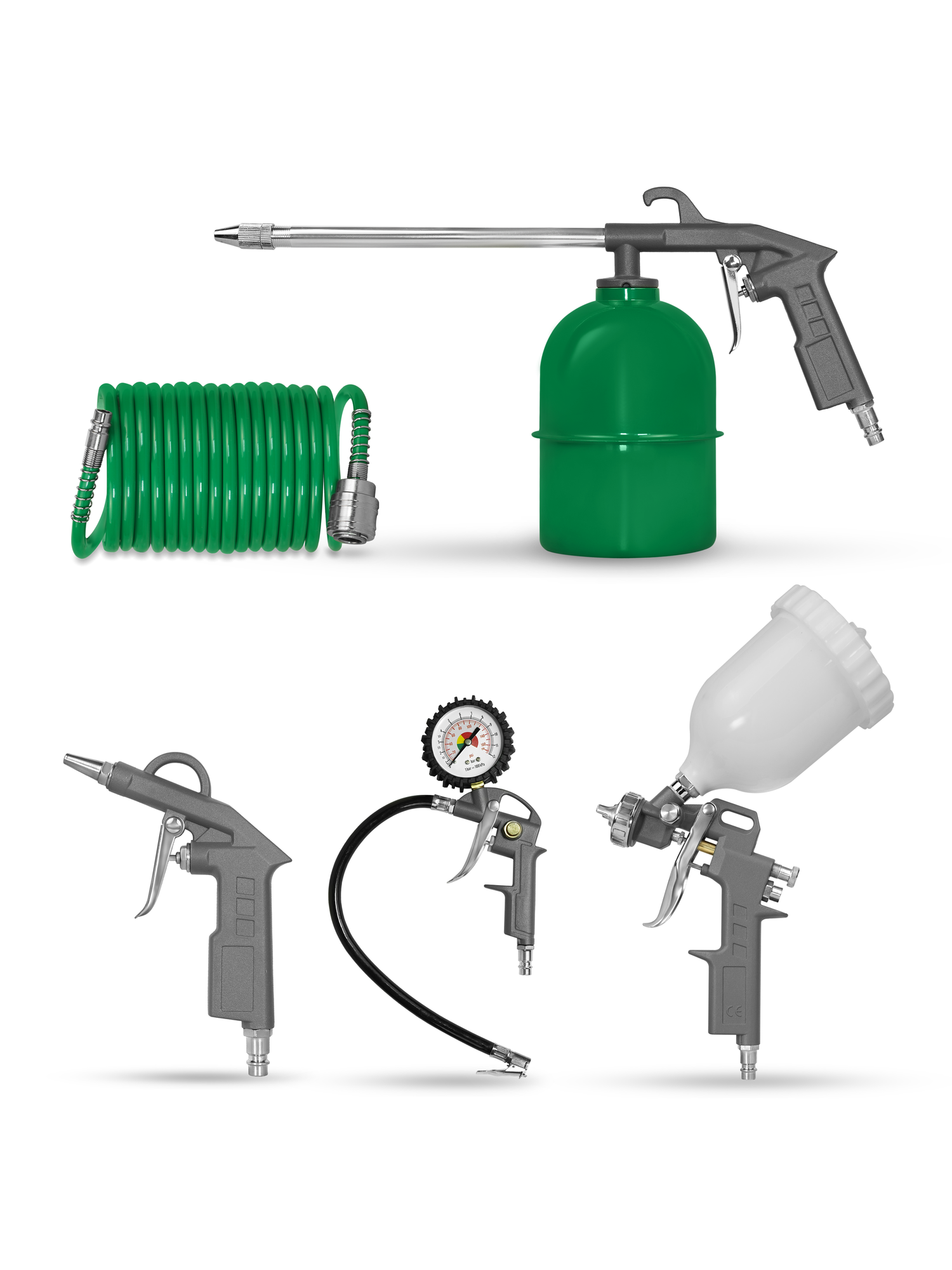 Набор пневмоинструментов Electrolite НП-5В ( краскопульт продувка пистолет подкачки шланг 5 м мавильница)