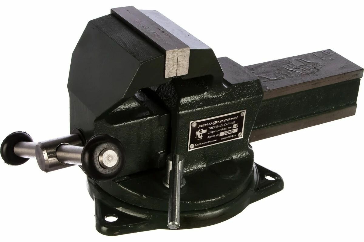 Тиски слесарные поворотные с наковальней ТСС-100 / Дело Техники
