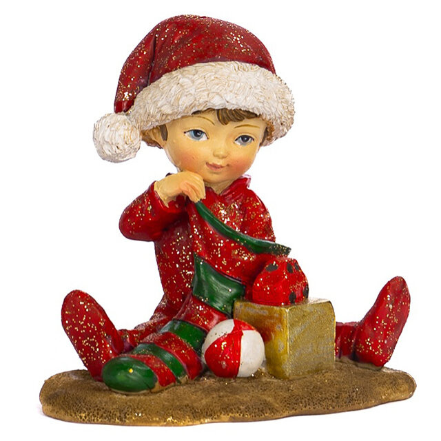 Декоративная фигурка Мальчик Ганс с подарками 12 см Goodwill MC38245-1