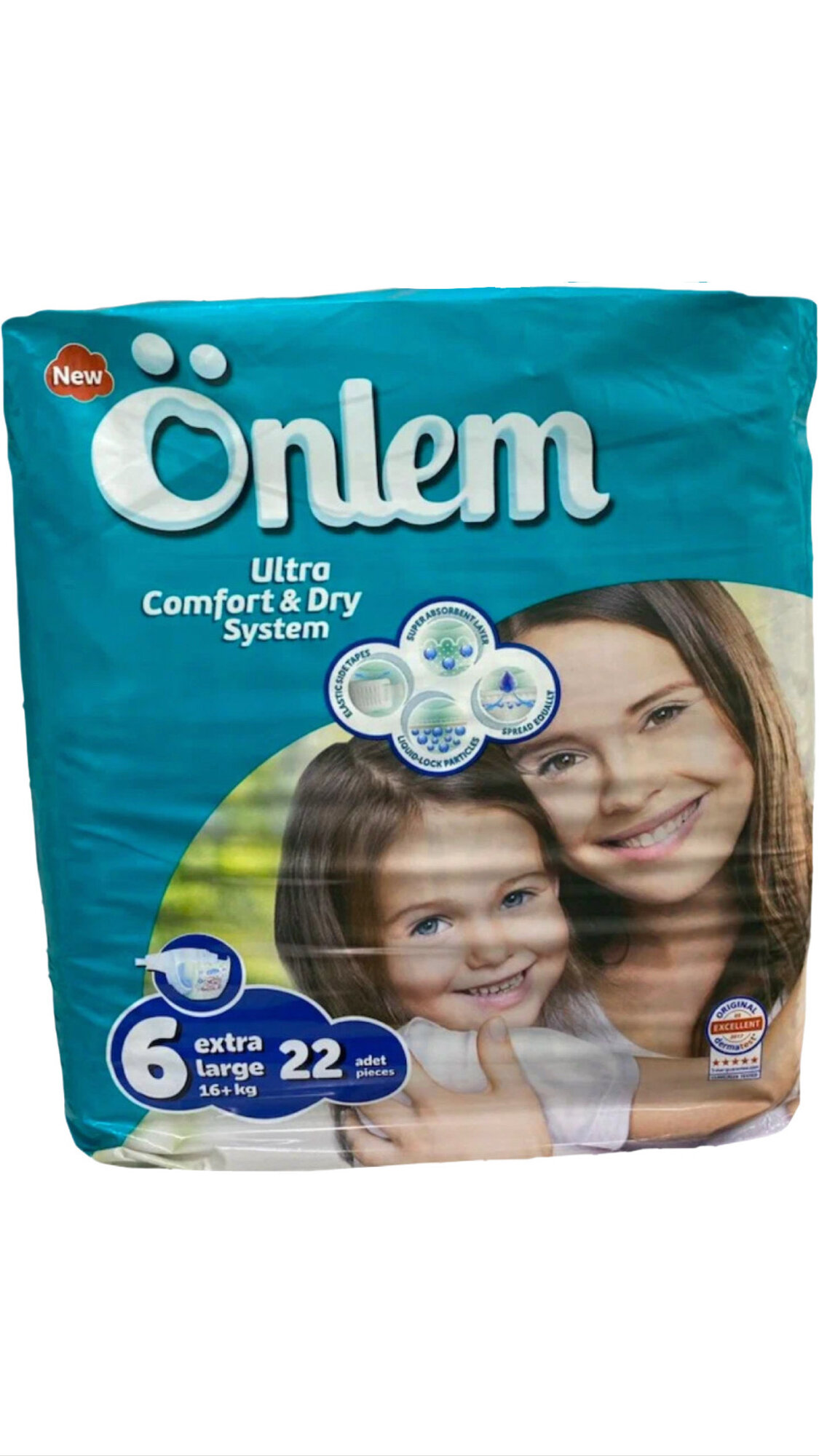 Подгузники Onlem Ultra Comfort & Dry, гипоаллергенные, для детей от 16 кг, 22 шт. — фото 1