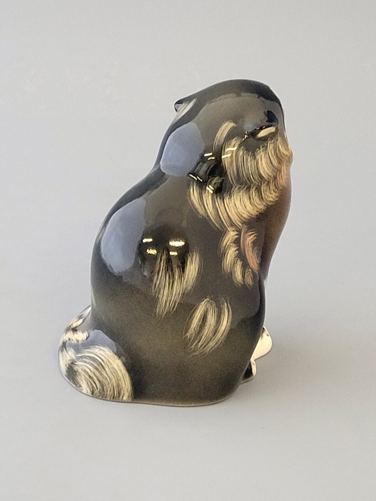 Фарфоровая статуэтка Дикий кот Манул, 14,5 см , Императорский фарфоровый завод — фото 1