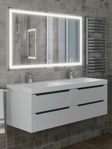 Изображение товара Тумба под раковину в ванную Tanos 120 см, белая графит