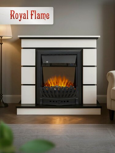 Изображение товара Камин электрический напольный Royal Flame MODERN STD белый с очагом Aspen Black (декоративный электрокамин для дома)