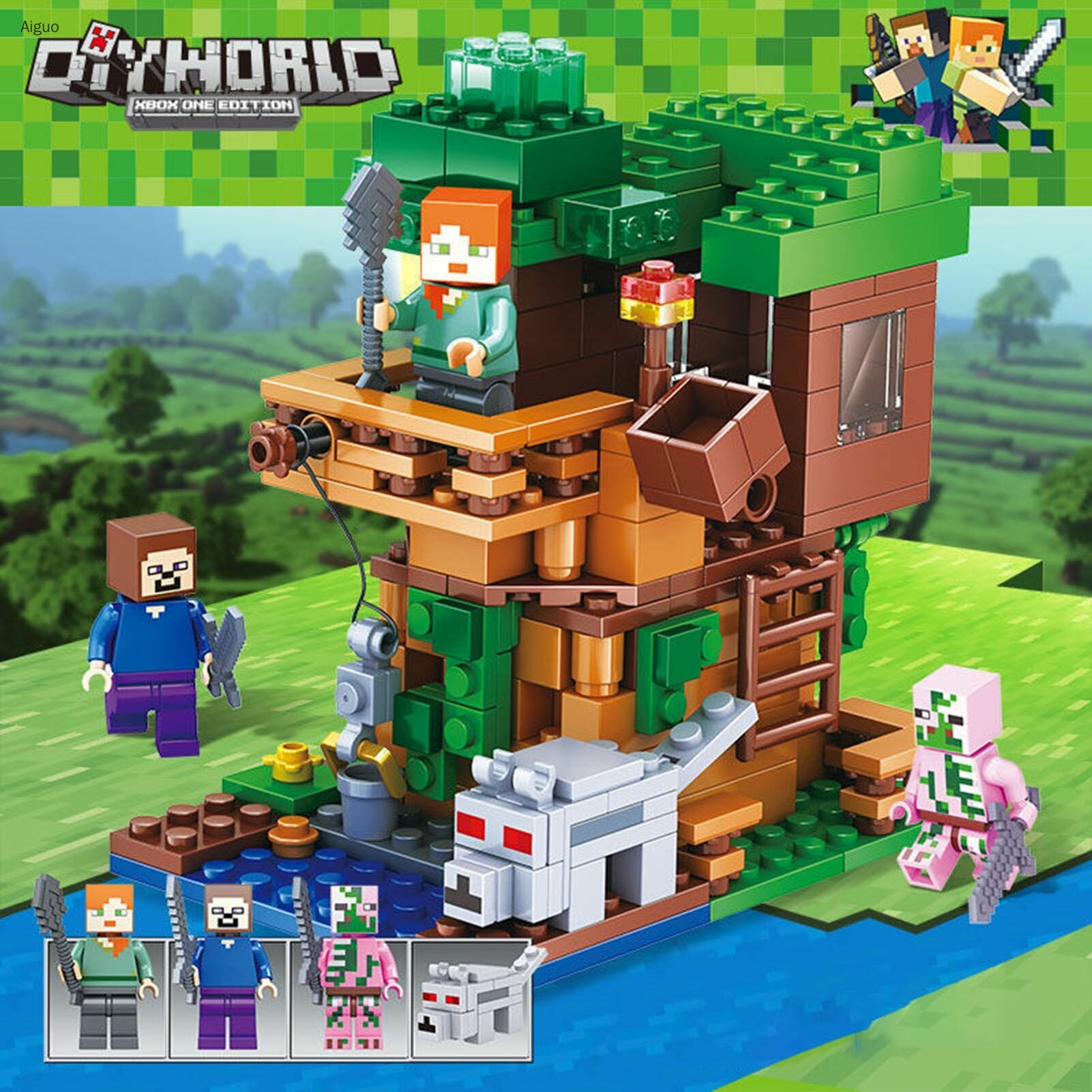 Конструктор Майнкрафт, Майнкрафт для детей, Модель строительного блока Minecraft