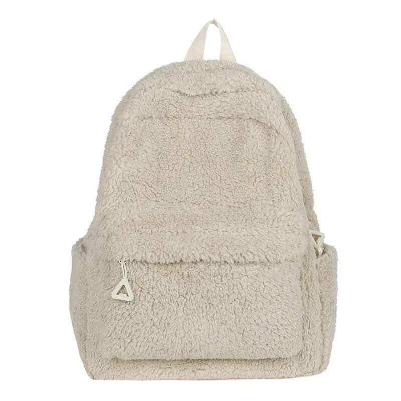 Новинка, Модный женский меховой рюкзак, осенне-зимний рюкзак для девочки, Женский плюшевый школьный рюкзак с граффити