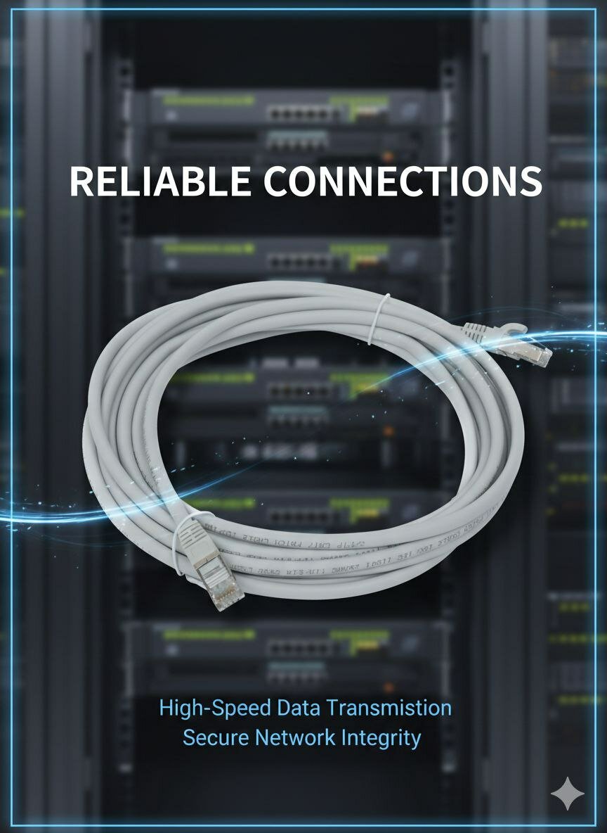 Кабель Ethernet CAT 7, белый, 10 Gigabit, до 5 м, высокая скорость, надежность