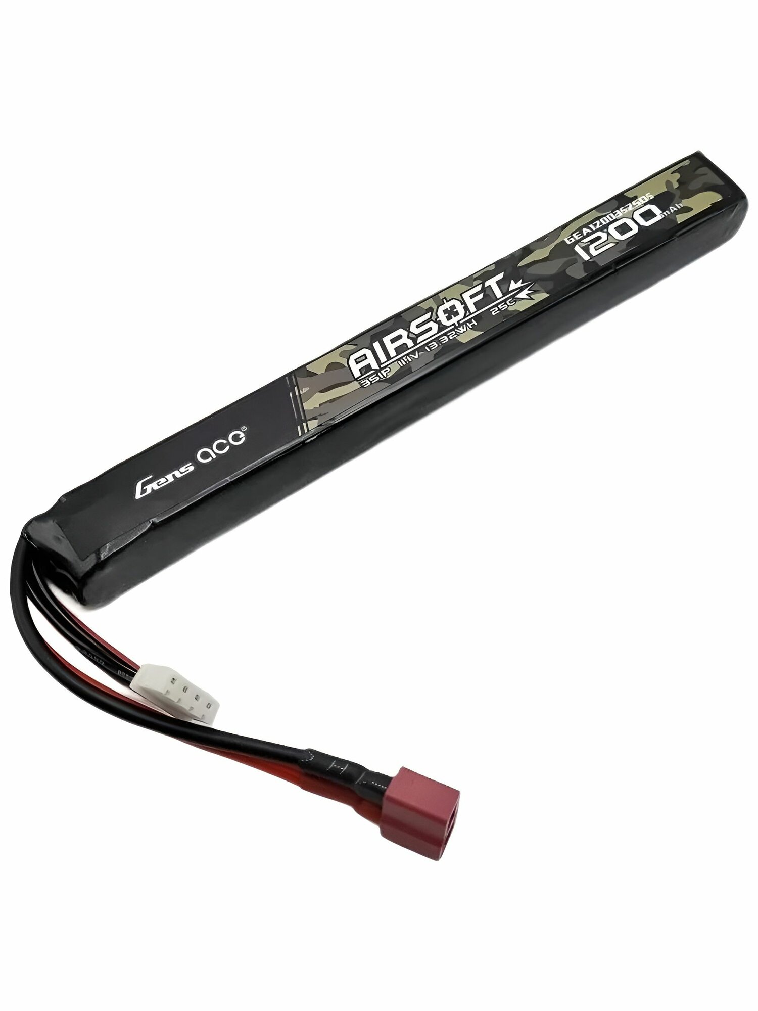 Аккум 11.1V 1200mAh 25C AK-type LiPo (Gens Ace) Т-разъем