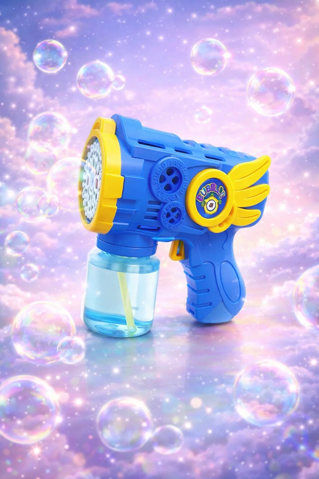 Автоматический пистолет для мыльных пузырей Bubble Gun, с подсветкой
