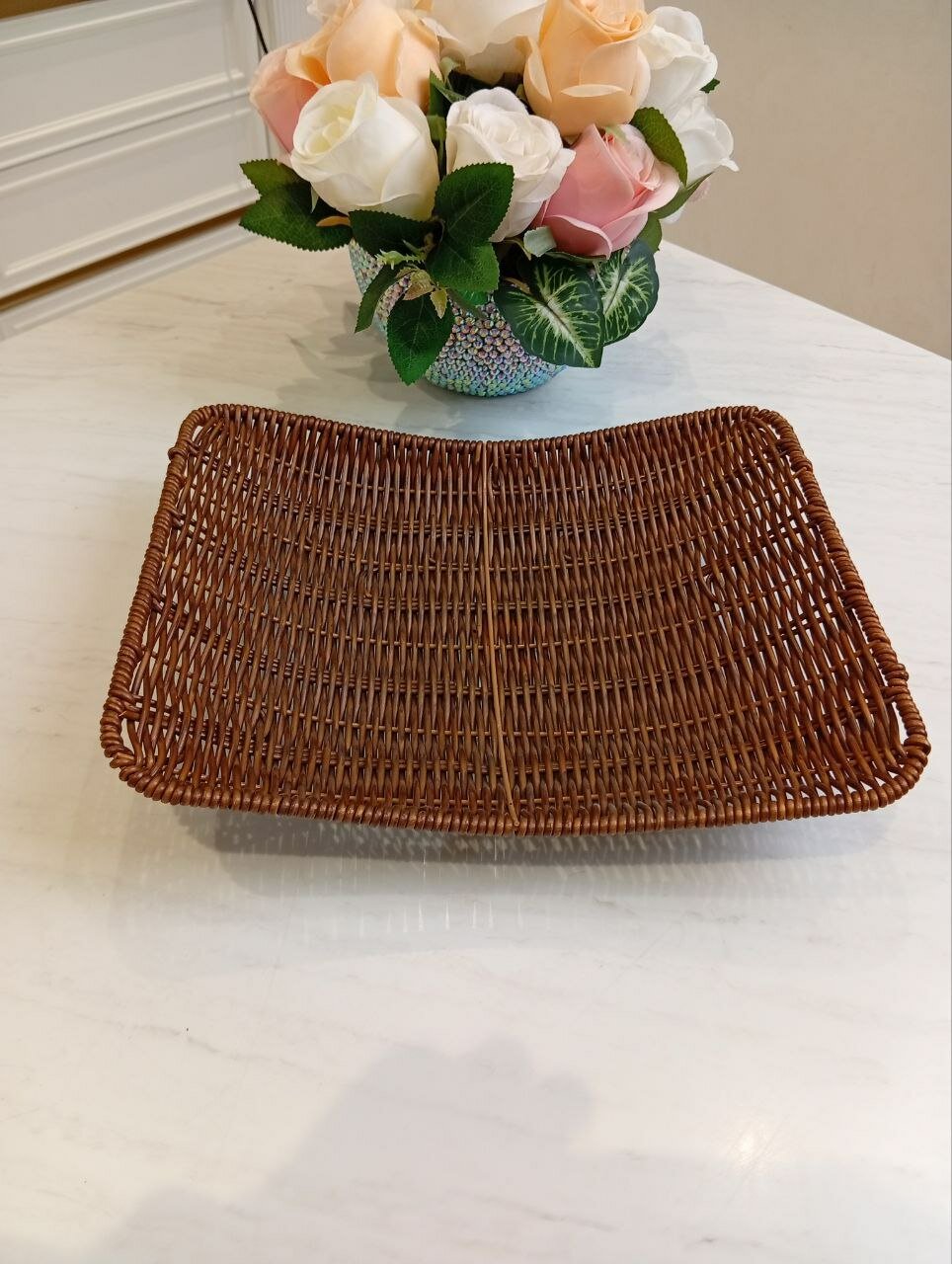 Плетеная корзина для хлеба, прямоугольная, для хлеба, без чехол