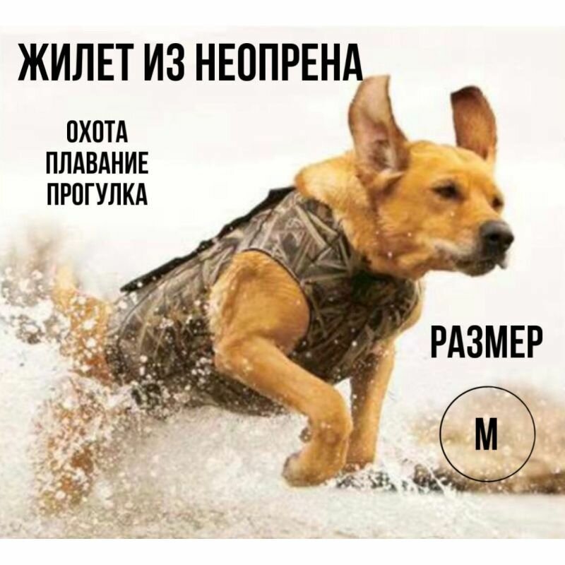 Неопреновый жилет для охоты на собак, тренировок для купания, водонепроницаемая ручка на липучке, цельный