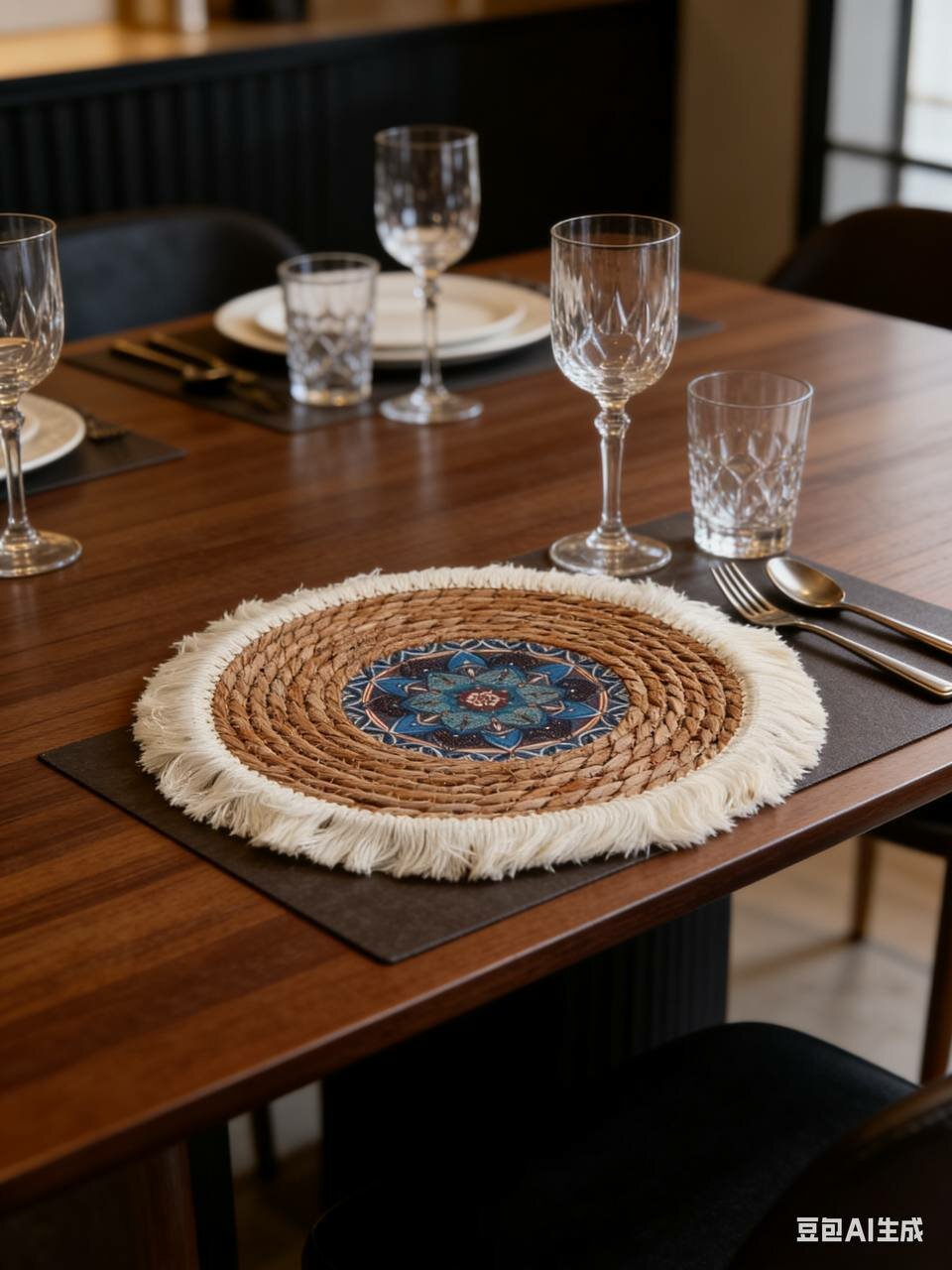 Коврик для сервировки стола, "KEA", 28х28 см, золото, не выцветает, 6шт, круглая