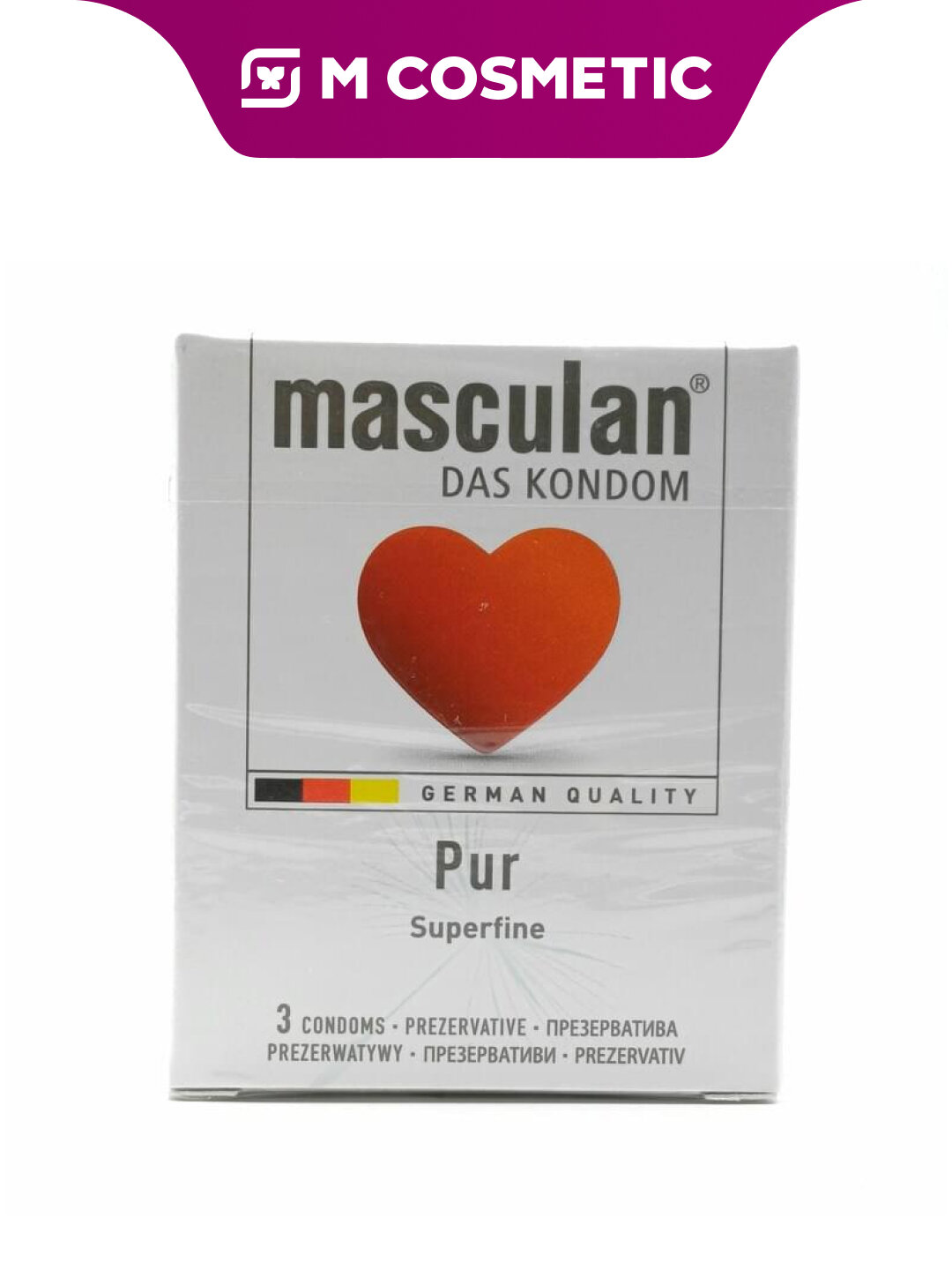 Презервативы MASCULAN Pure Superfine, 3 шт, супертонкие, натуральные ощущения