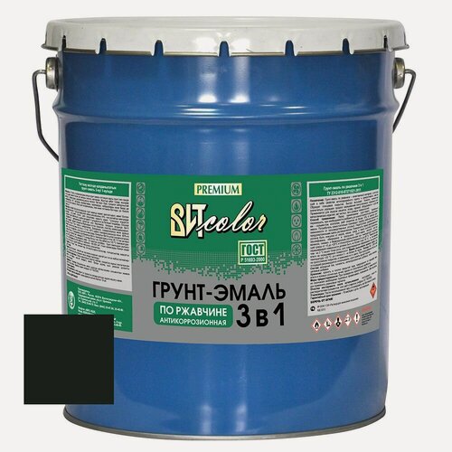Изображение товара Грунт-эмаль по ржавчине 3 в 1 черная 20 кг ВИТcolor