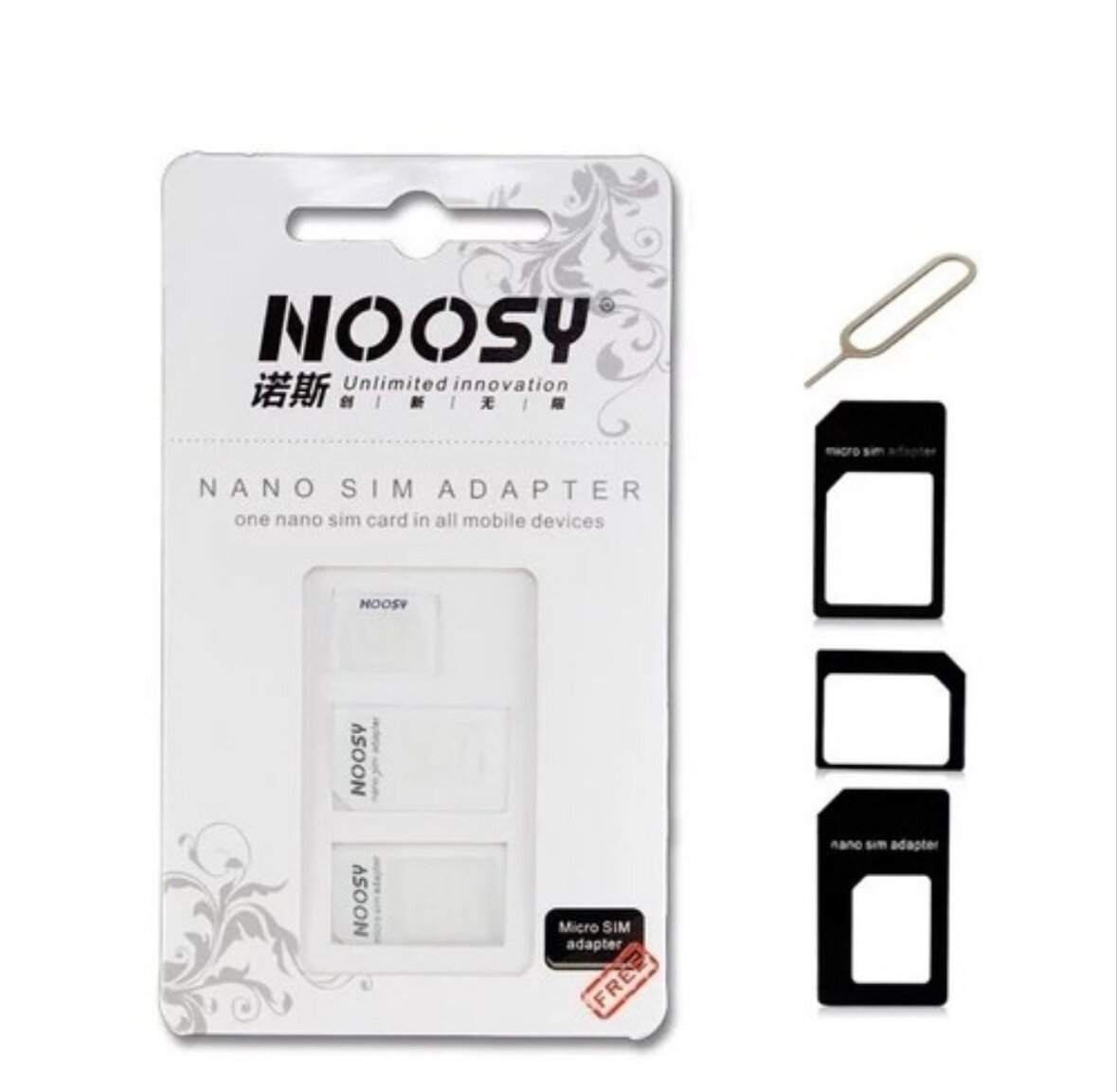 Набор адаптеров-переходников для SIM-карт 4-в-1 NOOSY (Nano SIM Adapter) — фото 1