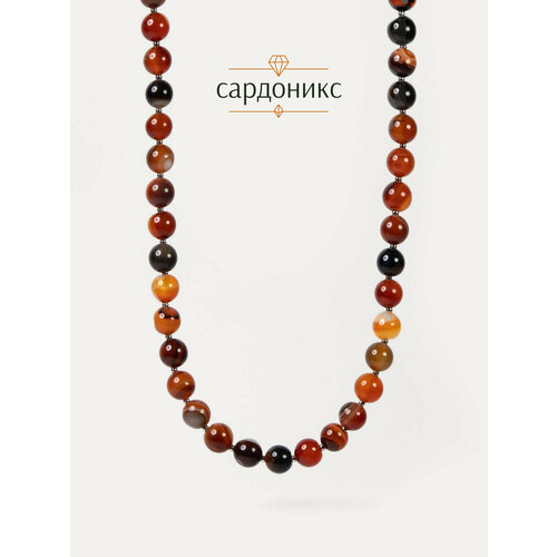 фото Колье brandlove, сардоникс, длина 45 см, коричневый, оранжевый