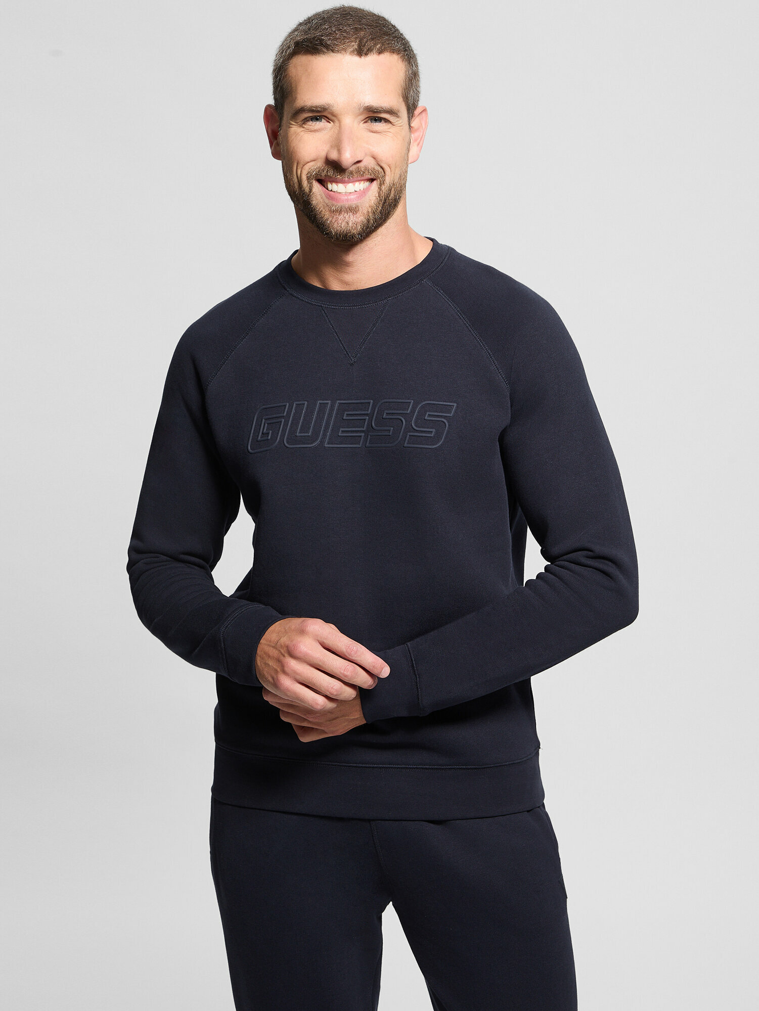 Джемпер GUESS, размер S, синий — фото 1