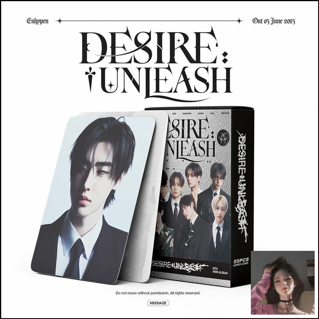 LOMO-карточки ENHYPEN DESIRE: UNLEASH, набор из 55 шт, постеры и открытки для фанатов K-POP, коллекционный альбом 2025