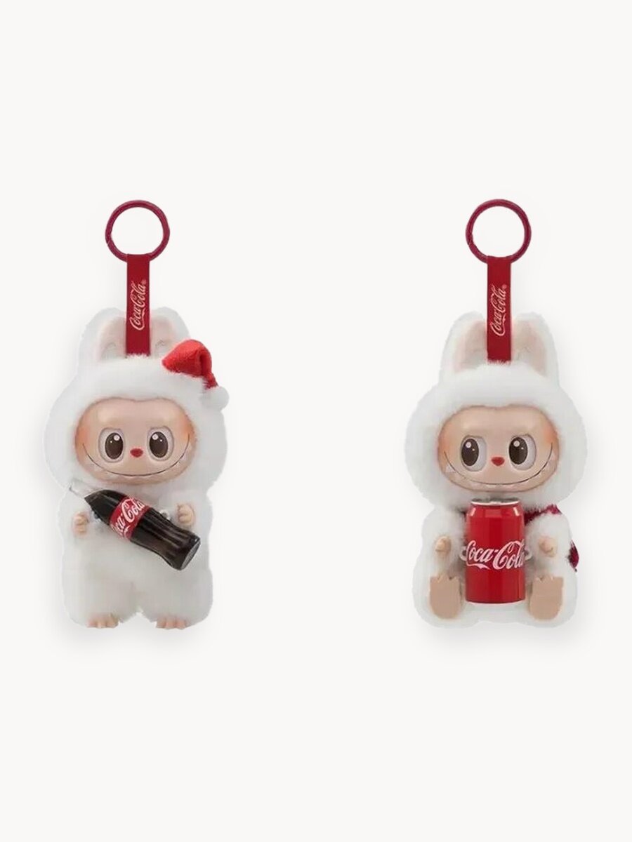 Мягкая игрушка Лабубу Кока кола, 15 см, белая, подарок-сюрприз