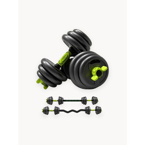 FitnessLive Гантели набор 2 гантели по 20 кг+штанга. Гантели разборные(цемент/пластик/метал), общий вес 40кг