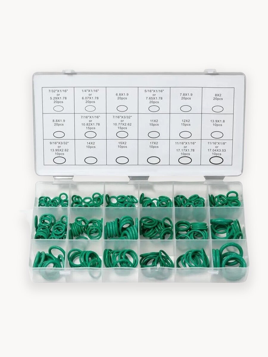 Набор колец уплотнительных, маслостойких 5,29-17,17мм/набор резиновых колец 270 пр / кольцо резиновое уплотнительное