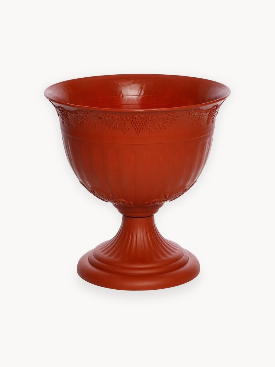 Кашпо уличное на ножке для цветов «Ангара», 8 л, пластик, терракотовый