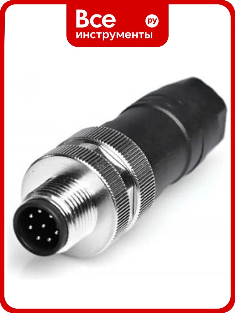 Соединитель клеммный VELLEDQ M12-M08T, Вилка, Прямой с клеммником, Пластик 8-PIN IP6560 AC/DC, 08-00034169