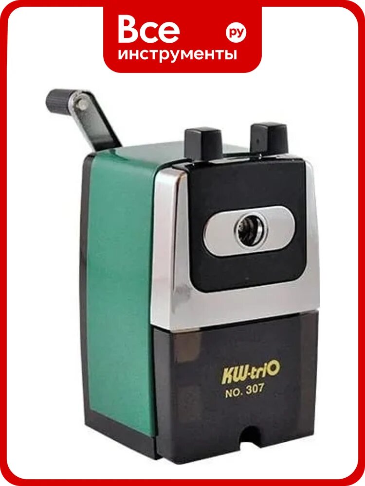 Точилка для карандашей KW-Trio 307A механическая, 1 отверстие, металл, ассорти 812415