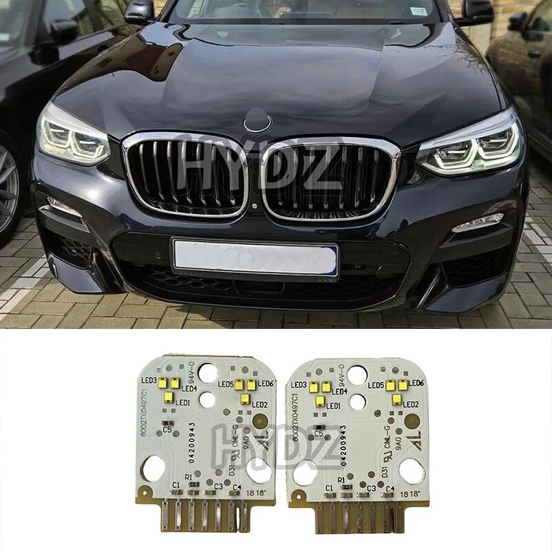Платы дневных ходовых огней DRL, белый модуль 63117466107 7466108 Для BMW X3 G01 X4 G02 Адаптивная светодиодная фара 6002TZ0240, 2X led Boards, Белый — фото 1