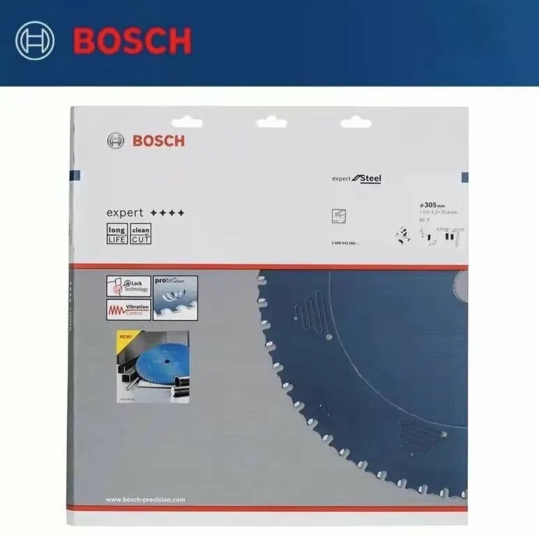 Пильный диск Bosch Expert for Metal, 60 зубов, для чистого реза, 305 мм