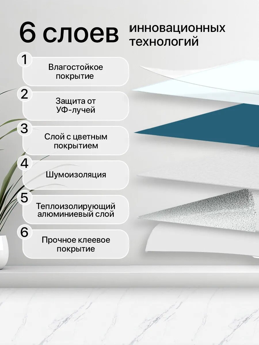 Стеновые панели самоклеящиеся Conflate синие однотонные, матовые 30*30см, 20 штук — фото 1