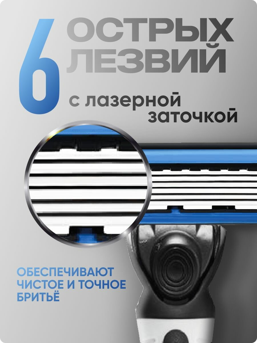 Станок для бритья + 19 сменных кассет (6 лезвий) — фото 1