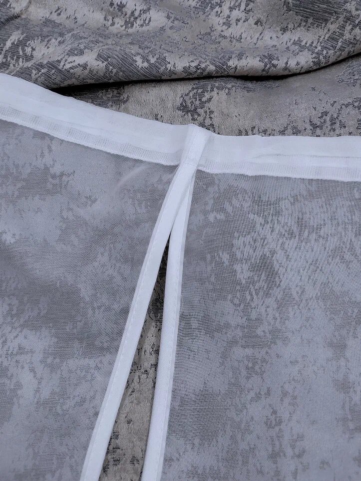 Шторы для кухни Домтекс35"Санта", комплект из 2-х штор, тюли и 4-х подхватов, 260х165 см, серый — фото 1