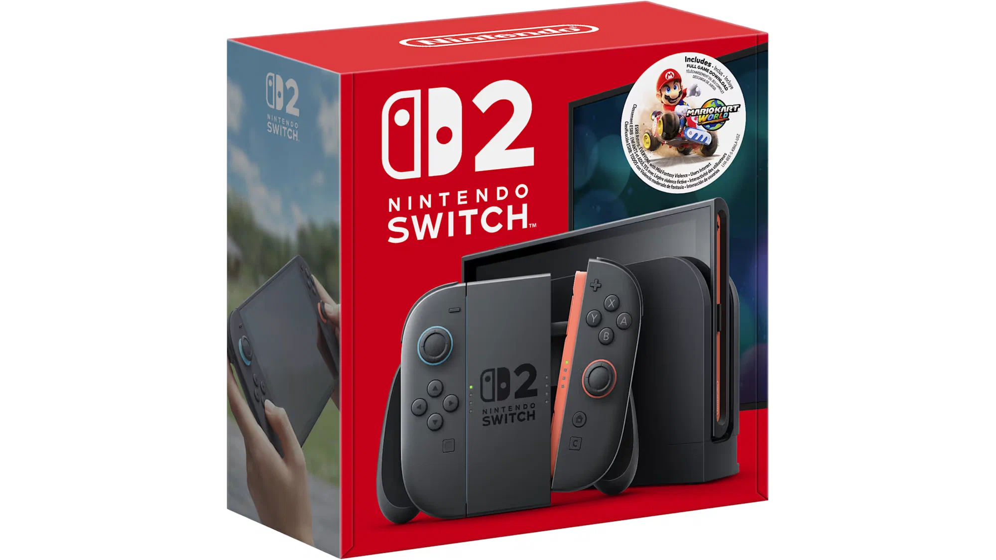 Игровая приставка Комплект Nintendo Switch 2 256 ГБ + Mario Kart World, глобальная версия, черный