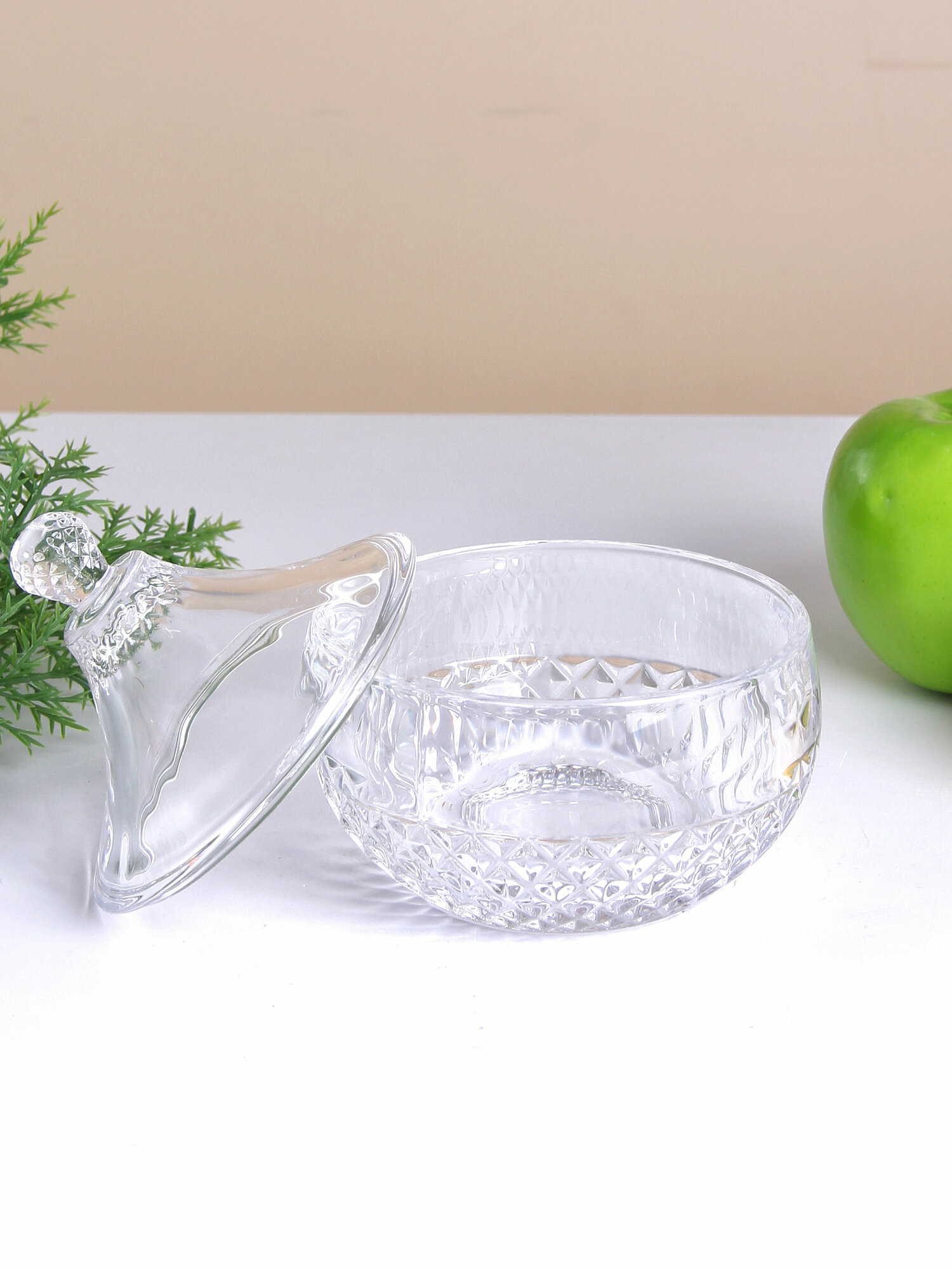 Сахарница Конфетница Ника 290 мл прозрачная — фото 1