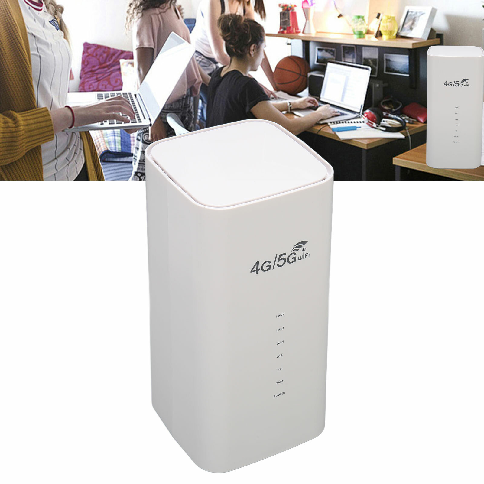 4G LTE маршрутизатор с 4 антеннами, поддержка 32 устройств, с SIM-картой, белый, для офиса