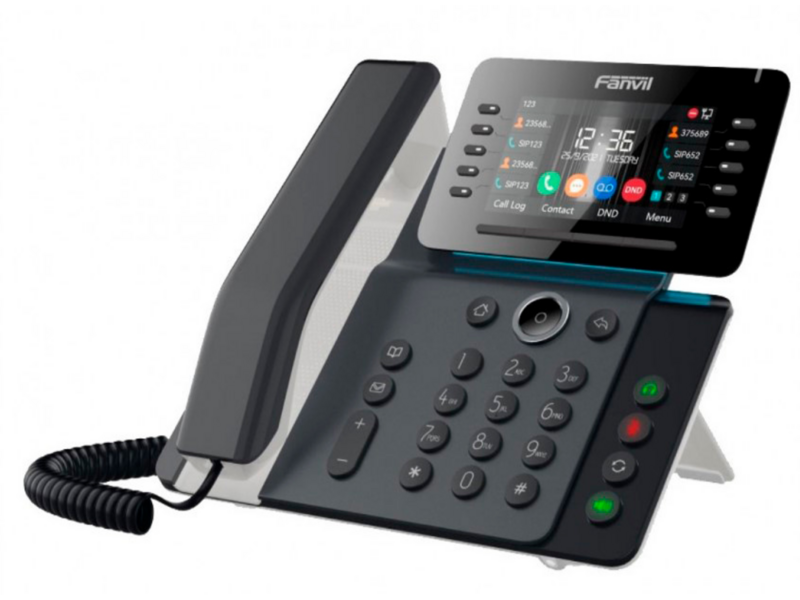 SIP-телефон Fanvil V65, 20 SIP-акк, 4,3", 480x272 цвет. экран, POE, бп в комп, 2x1 Gbps, Wi-Fi, BT 4.2