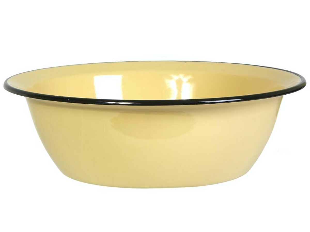 Миска эмалированная 35л сталь прочная без рисунка цвет ассорти