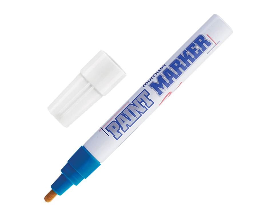 Маркер-краска лаковый (paint marker) MUNHWA 4 мм синий нитро-основа алюминиевый корпус PM-02