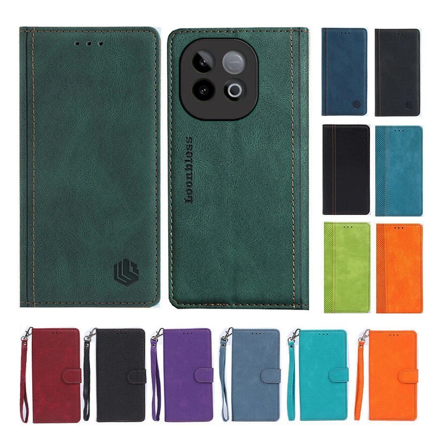 Флип-чехол-кошелек iqoo Neo10 для Vivo iQOO Neo 10, чехол для телефона Etui iqoo Case Neo 10 Pro Plus, кожаный чехол Funda Coque Neo 10R, Black(1), Leather and Silicone, iQOO Neo 10 Global — фото 1