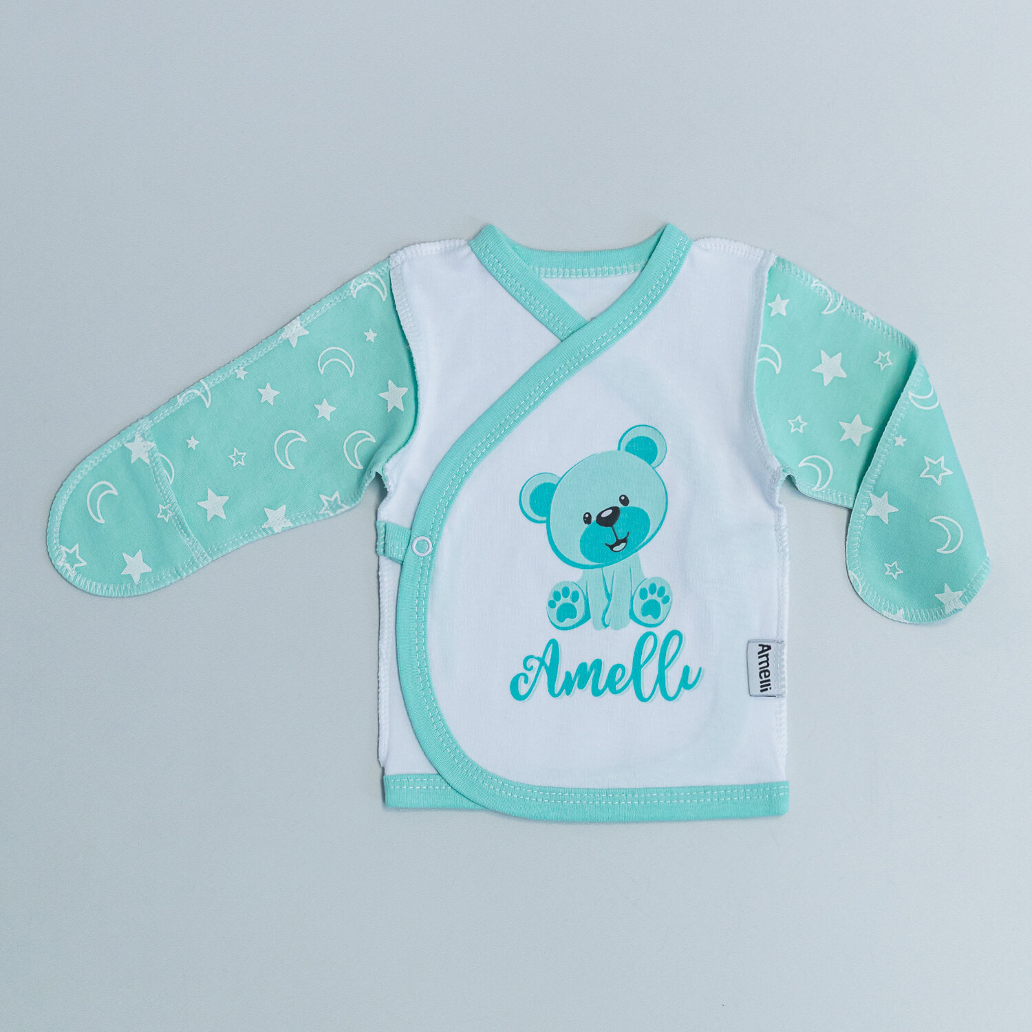 Распашонка Amelli размер 56 бирюзовый