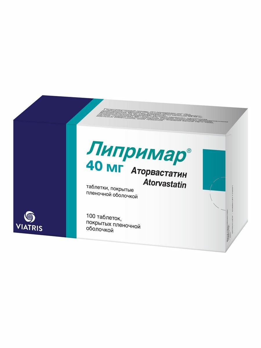 Изображение Липримар таблетки, покрытые пленочной оболочкой 40 мг, 100 шт.