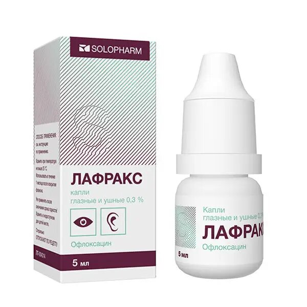 Лафракс капли глазные и ушные 0,3 % 5 мл 1 шт