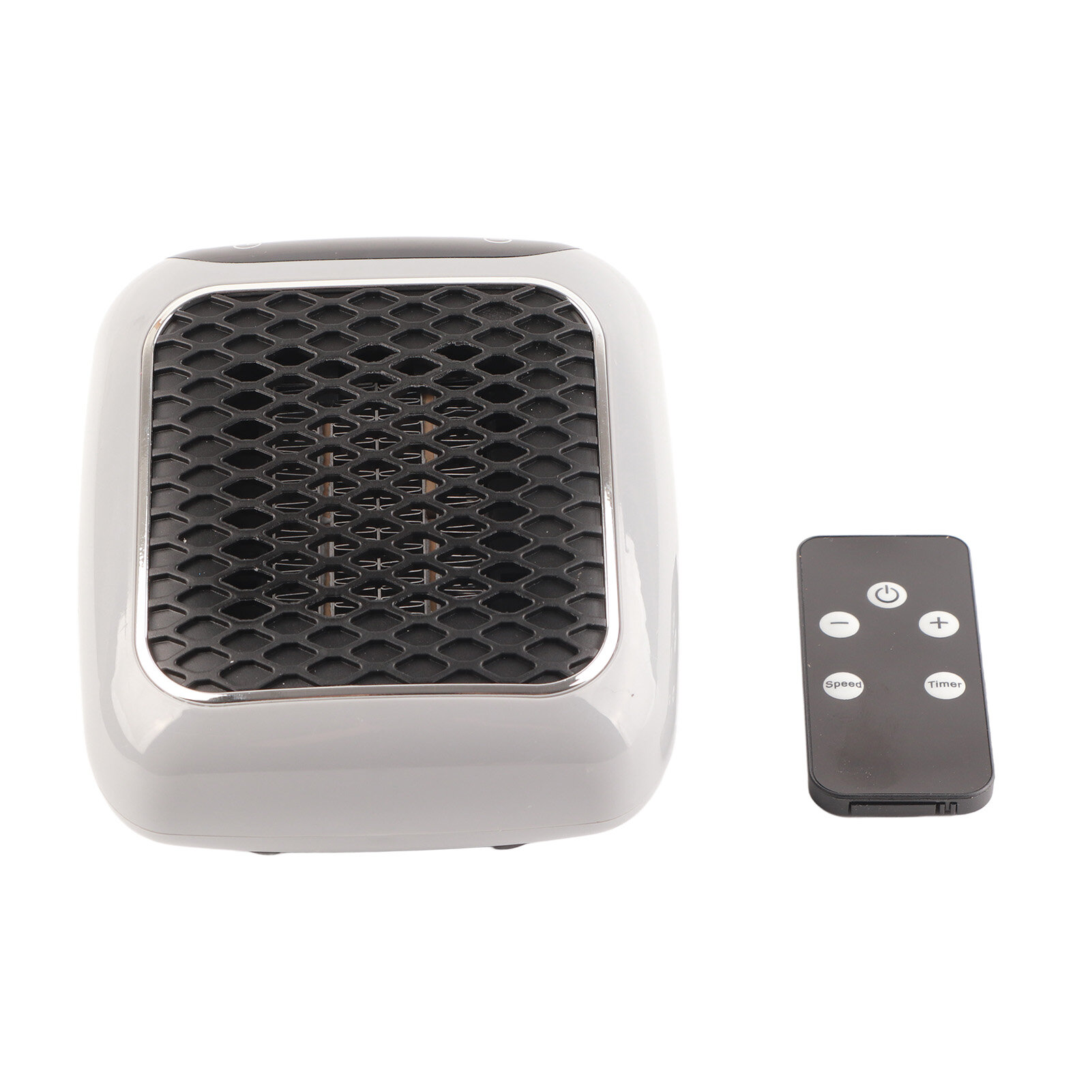 Plug in Heater Gray Remote Temperature Control LED Display Ceramic Heat Wall Outlet for Bedroom Office Basement US 110V