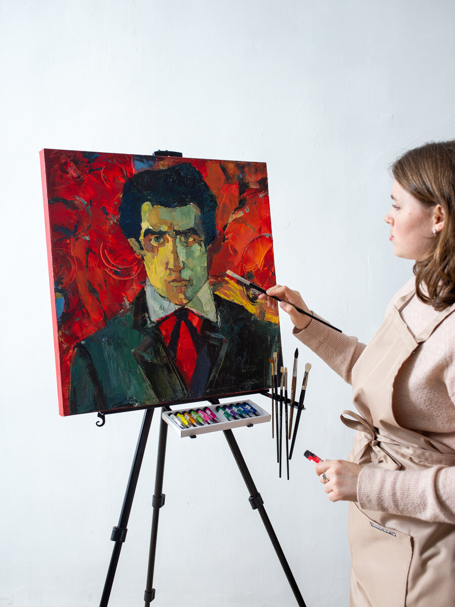 Мольберт Тренога Малевичъ, высокий, металл, регулировка высоты, МЛ-25 — фото 1