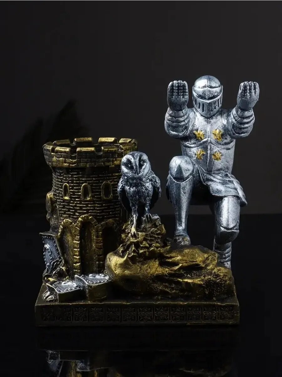 Стильный органайзер с изображением совы и рыцаря