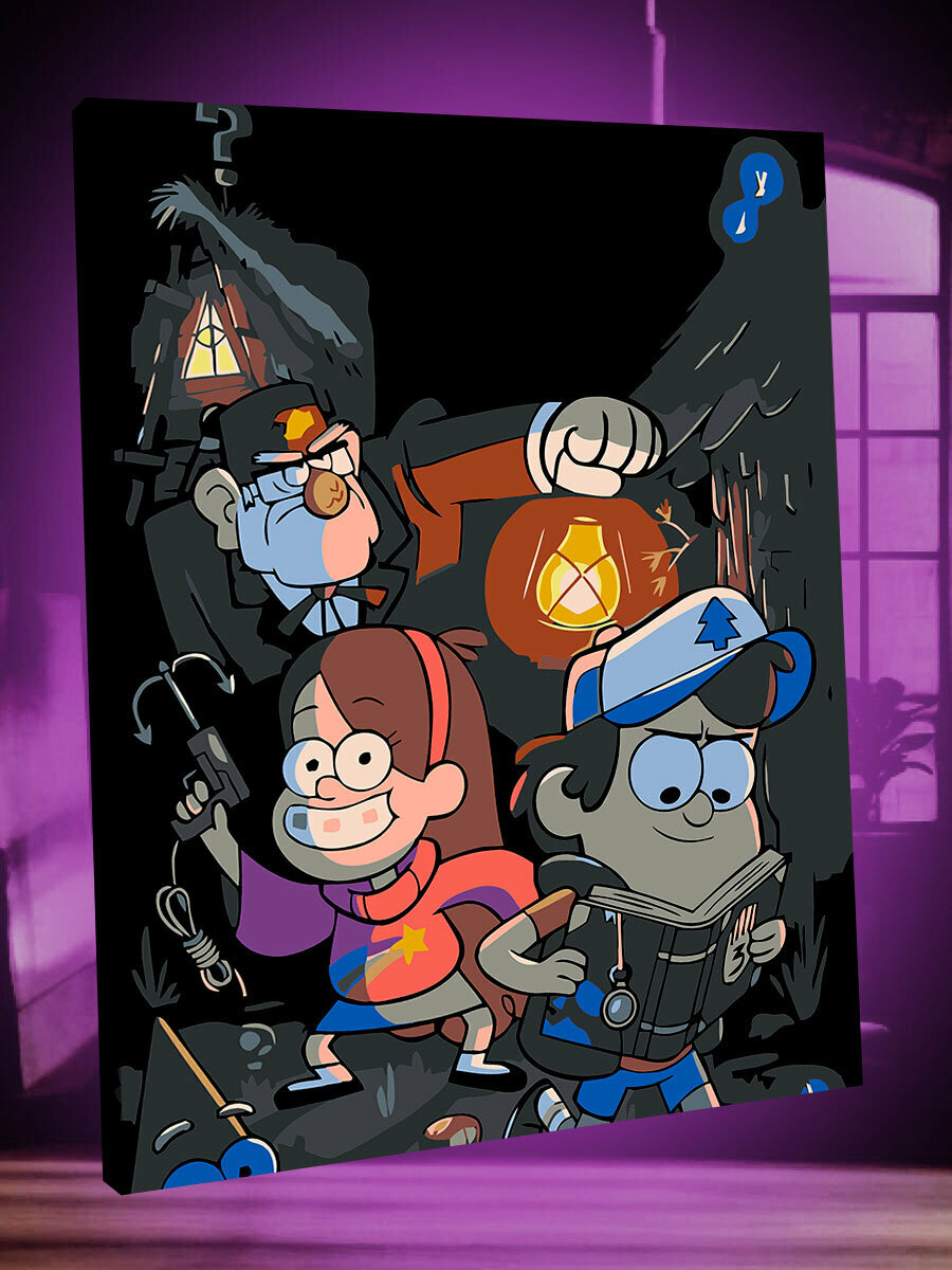 Картина по номерам Гравити Фолз / Gravity Falls холст на подрамнике