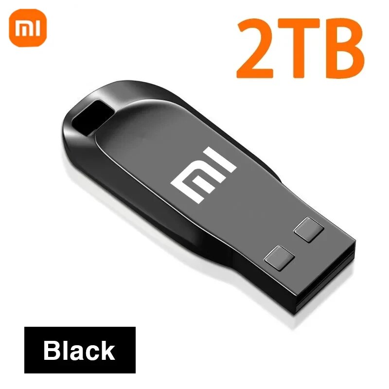 Xiaomi Flash Drive 2 ТБ USB 3.0 Мини Высокоскоростной Металлический Pendrive 1 ТБ 512 ГБ Портативный накопитель Водонепроницаемый Memoria Storage U Disk, Black 2TB