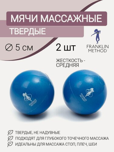 Изображение товара Мячи массажные для мфр Franklin Method Medium Fascia Ball Set средней жесткости, набор 2 шт, диаметр 5 см, синие