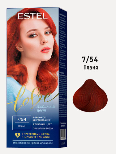 Изображение товара Краска для окрашивания волос ESTEL Love 7.54 пламя 50+50+15 мл